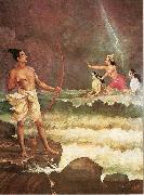Raja Ravi Varma Sri Rama Vanquishing the Sea Spain oil painting artist